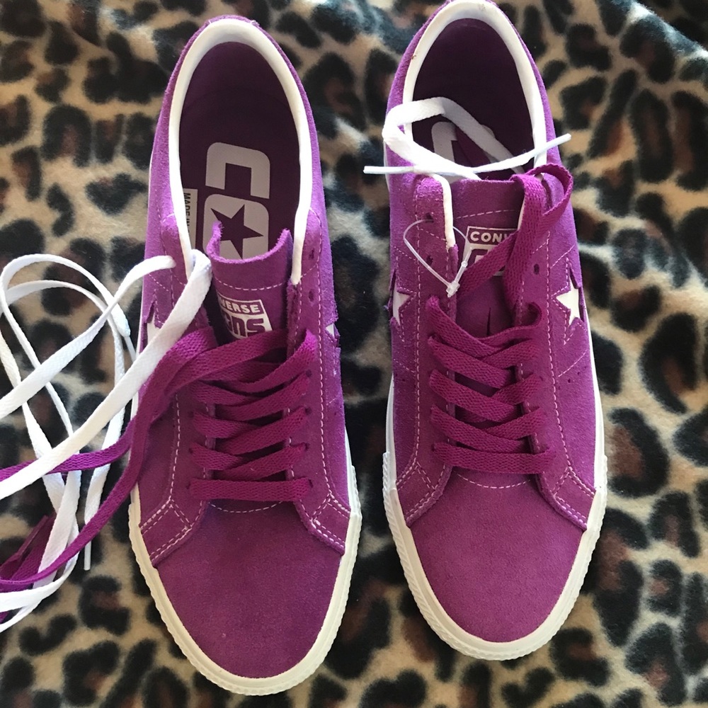 Purple suede converse